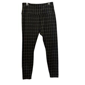 Lysse New York Womens Harvest Plaid High-Waist Stretch Pants Leggings Size L